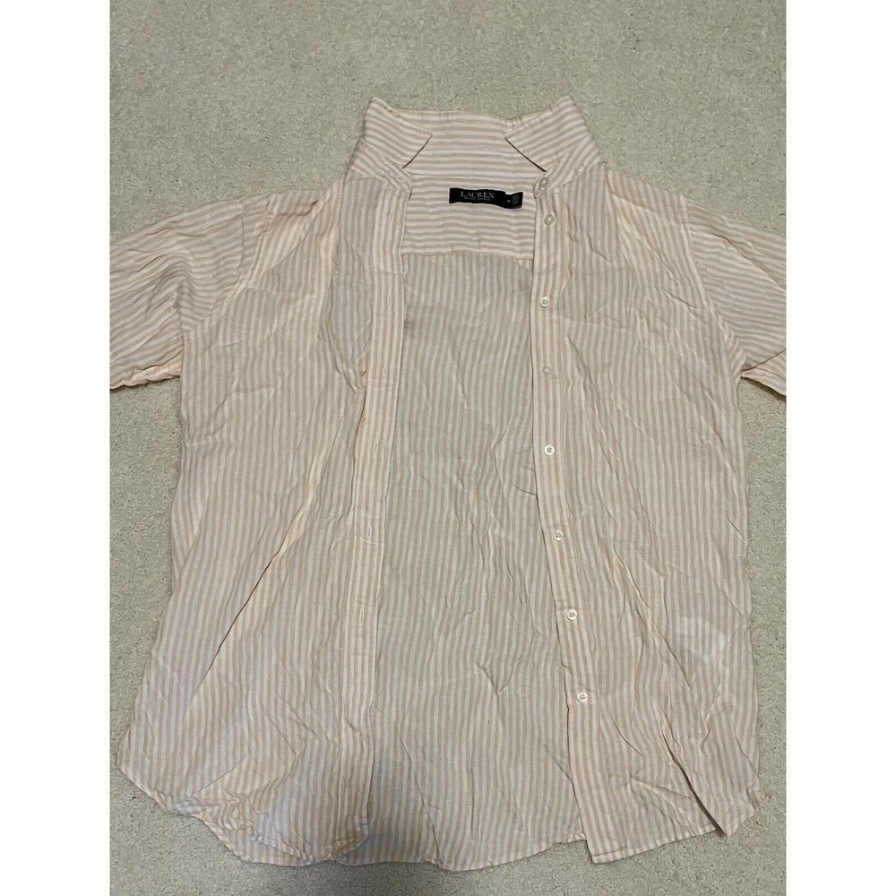 Lauren Ralph Lauren Pearl Snap Light Flannel pink/white medium Long sleeve